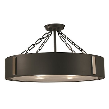 4-Light Charcoal/Polished Nickel Oracle Flush / Semi-Flush Mount